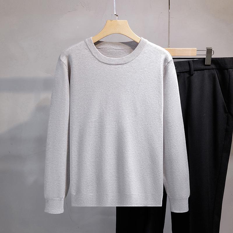 Men's Plus Size V-Neck Wool Sweater - 2023 Autumn/Winter Long Sleeve Knit Pullover