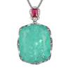 Jewelry Set Necklace Ring Paraiba Fat Rectangular Women's Retro Fashion Goods