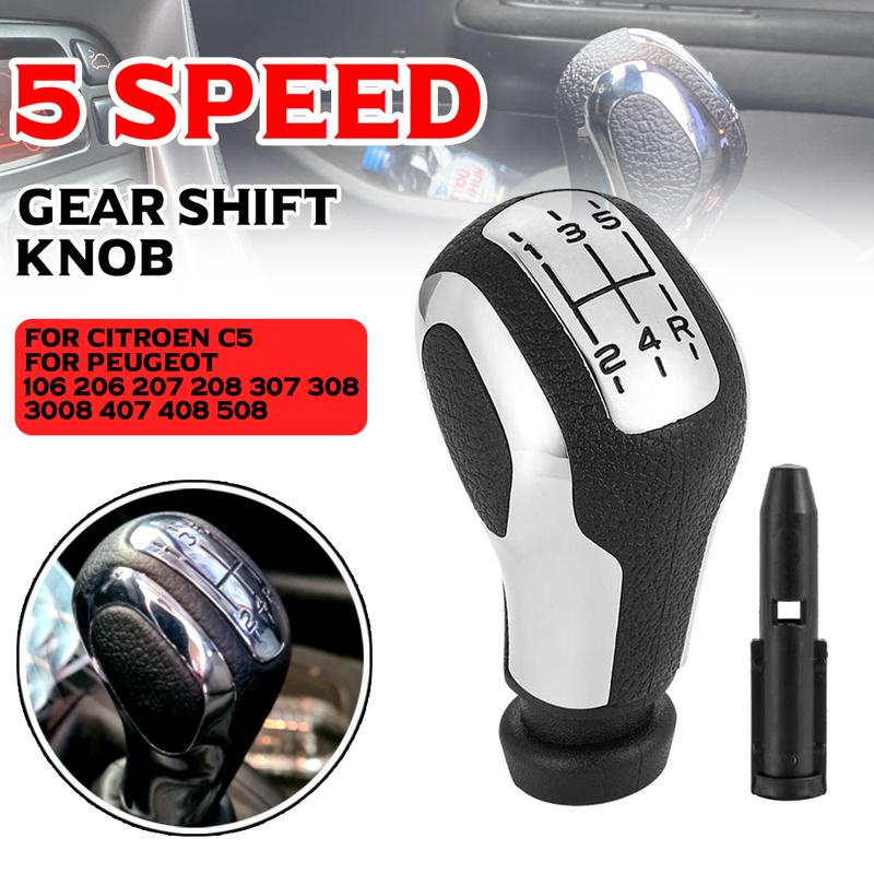 5 Speed Gear Shift Knob Lever Handle New Car Interior Accessories For PEUGEOT 207 208 307 407 508 308 3008 408 For CITROEN C3 C5