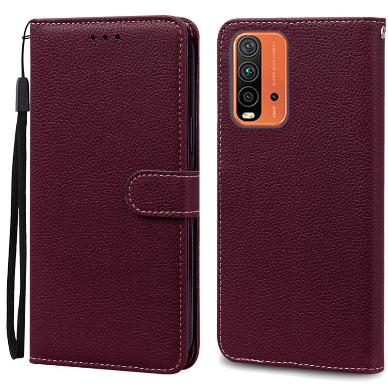 

Для чохла Redmi 9T Розкішний гаманець Шкіряний чохол-книжка для Xiaomi Redmi 9T Redmi9T Чохол для телефону з тримачем для карток Обкладинка-книжка Fundas For Redmi 9T вина червоного кольору