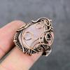 Rose Quartz Handmade Copper Wire Wrap Jewelry Ring Size 9 m5k71