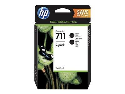 Dual-Pack Original HP Black, Nr.711, Pentru DesignJet T120|T125|T135|T520, , (timbru Verde 0.15 Lei), "P2V31A"