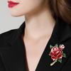Style Rose Flower Brooch Alloy Enamel Jewelry Decorative Accessory For Women