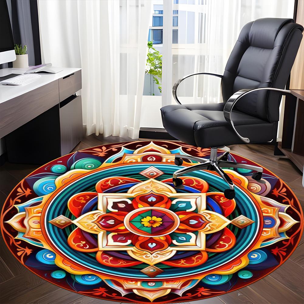 1pc Mandala Artwork Chair Carpet for Office, Non-slip, Soft and Durable Office Rug for Decoration, Perfect for Office Yy251229156