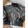 American Style Men's Casual Baseball Jacket - PU Leather, Thick Cotton Padded