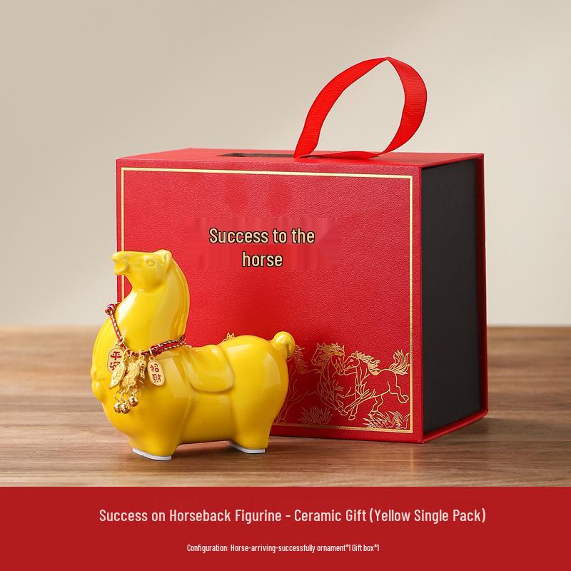 Year of the Horse Ceramic Tea Pet Ornament - Tang Horse Tea Ceremony Desktop Decor