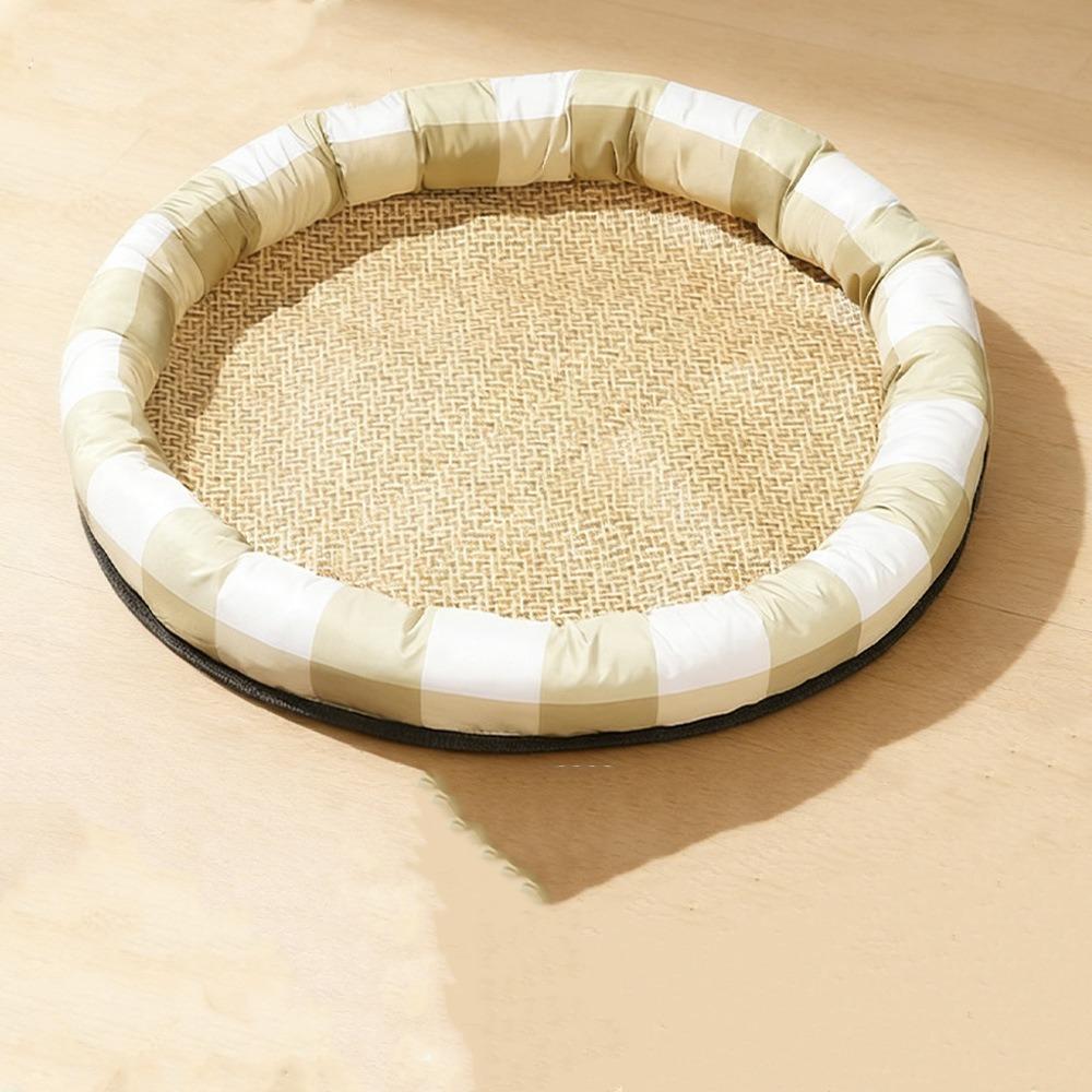 Round Cat Cooling Mat Cartoon Pattern Breathable Dog Sleeping Bed Wear Resistant Thickened Sponge Pet Ice Mat Summer