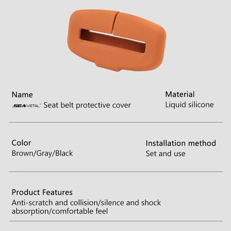 SEAMETAL 2pcs Car Seat Belt Cover Protector Universal Seat Belts Padding Anti Scratch Silicone Protective Sleeve Accessories