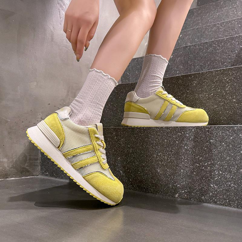 Thin Forrest Gump Shoes Women's 2025 Autumn New Thick-soled Heightened Mesh Breathable Casual Sports Shoes Lightweight Dad Shoes