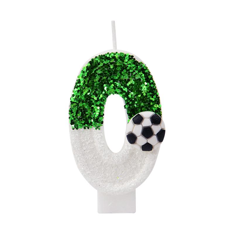 0-9 Numbers Football Cake Candle Kids Sports Theme Football Birthday Party Decoration Favors Cupcake Topper Cake Decor Supplies
