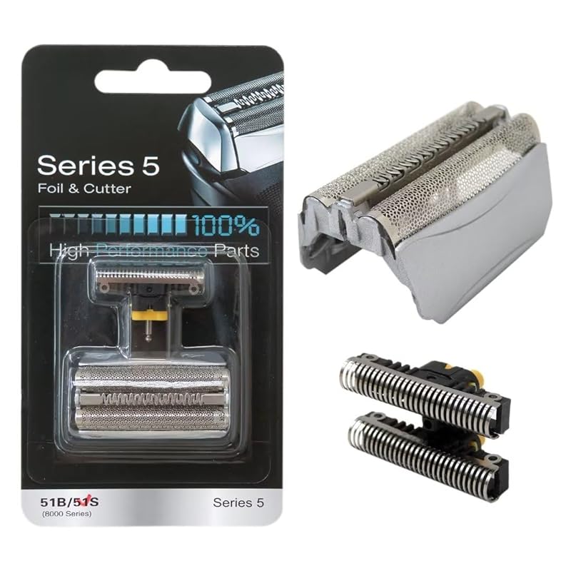 51S Electric Shaver Replacement Foil Head with Cutter Compatible for B-raun 5 Series 51S