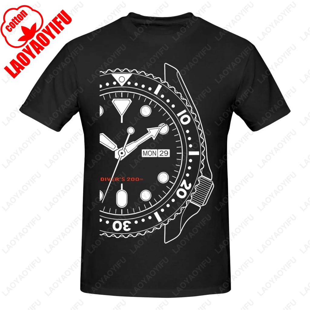 For Skx007 Watch Fans Unisex TShirt Summer Mens TShirt Fashion Crew Neck Short Sleeve Classic Black Humor Retro Style