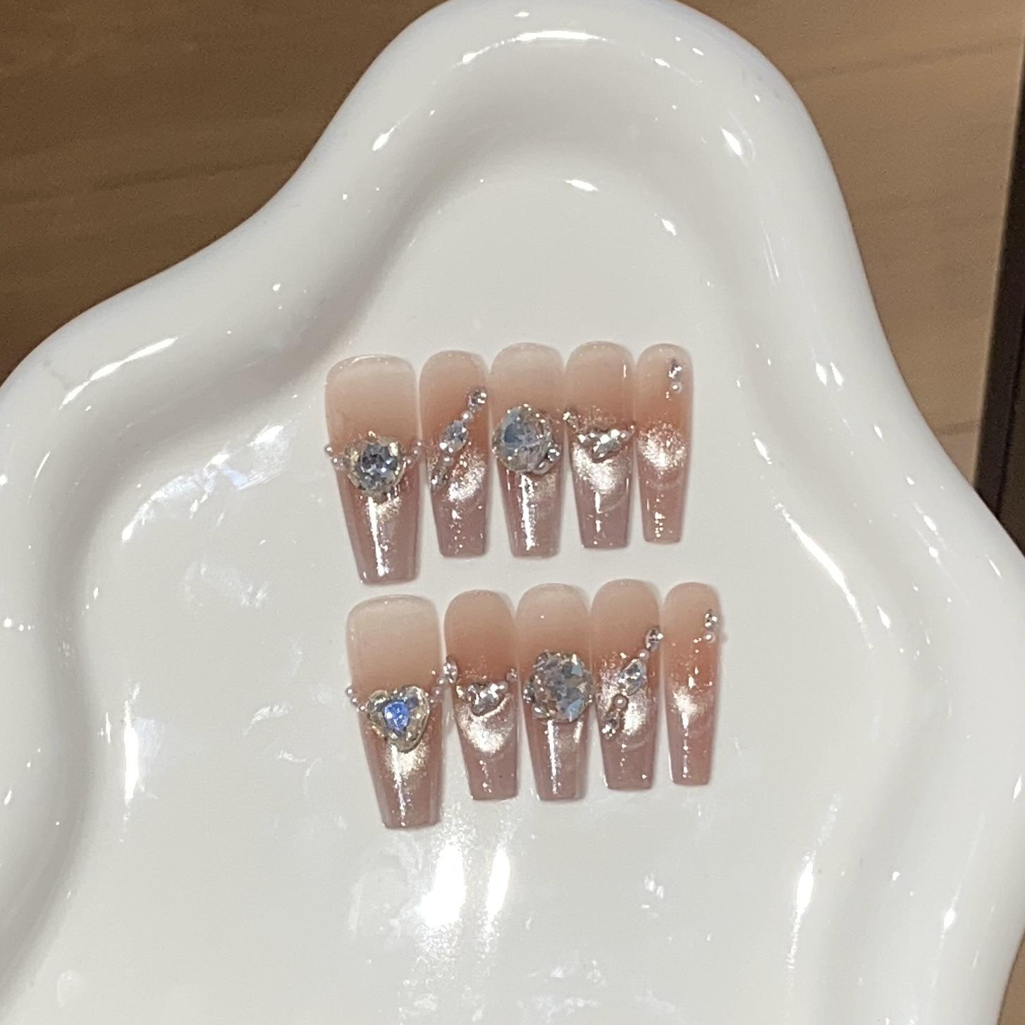 

Ручная работа Чистый Лед-прозрачный Градиент Кошачий глаз Жемчуг Скошенный край Маленький бриллиант Цзинло Красота Носить Доспехи L