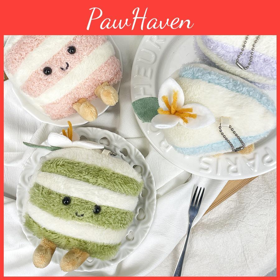 Realistic Adorable Plush Triangle Cake Keychain Decorative Pendant Girls For