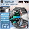 New Men Military Outdoor 1000mAh Battery Smart Watch Flashlight IP68 Waterproof 1.7-Inch HD Bluetooth Call Smartwatch