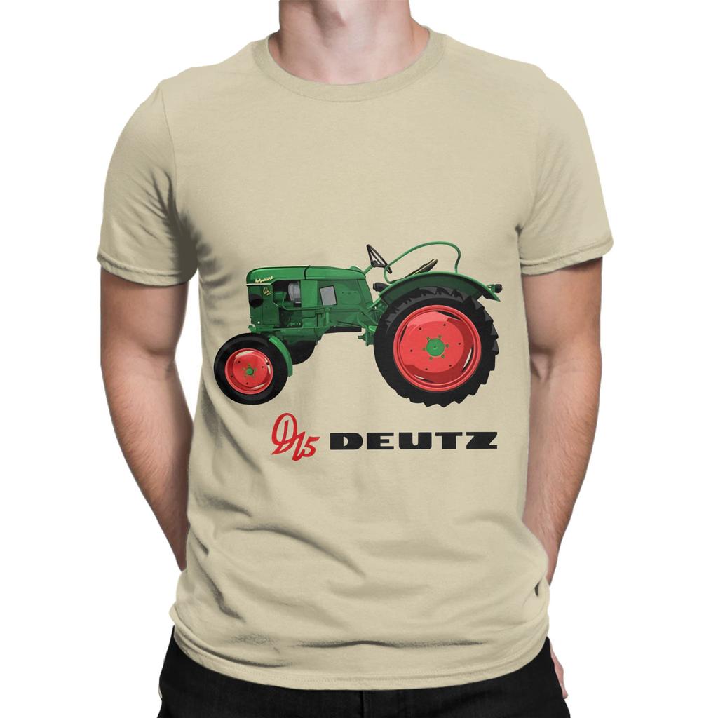 Vintage Traktor D15 Deutz Illustration Neuheit 100% Baumwolle T-Shirt Deutz Fahr Oberteile Tees Für Unisex