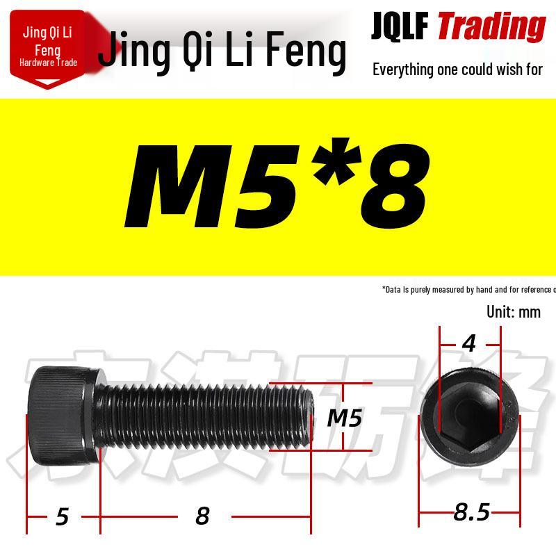 Grade 12.9 Full Thread Hex Socket Head Cap Screws - M3-M14 Black Cylindrical Bolts for Maker Accessories