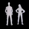 Unpainted Plastic Figure Models - 1/100-1/75 Scale Architectural Models, Solid Colors, Decorative Human Figures for Scenery Modeling (20 Pieces, 1:75)
