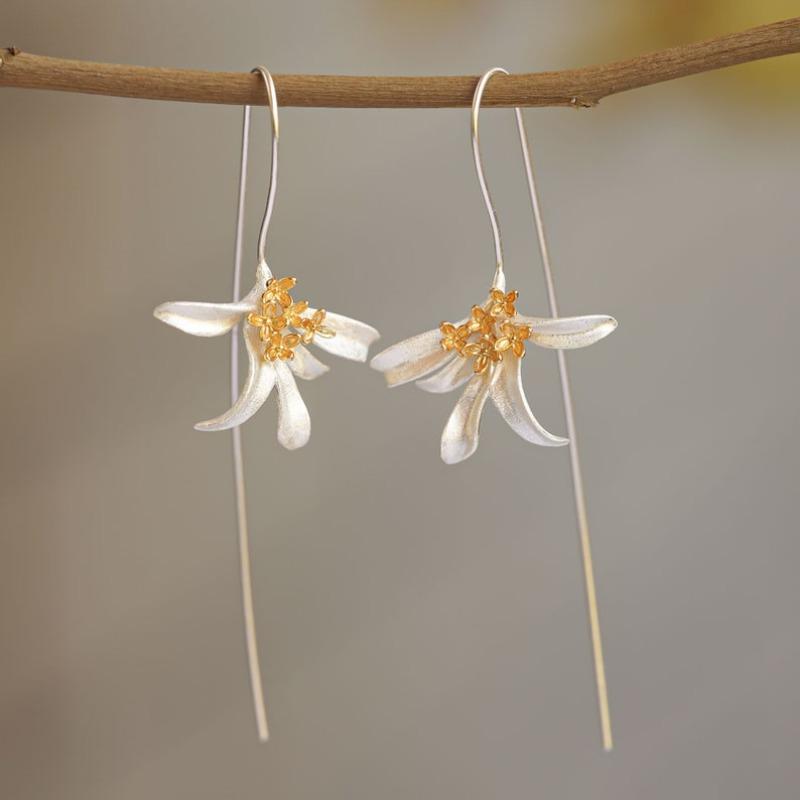 

Elegant and Fashionable Gold and Copper Color Flower Style Earrings, Suitable for Women s Daily Party Accessories, Zircon Gifts
