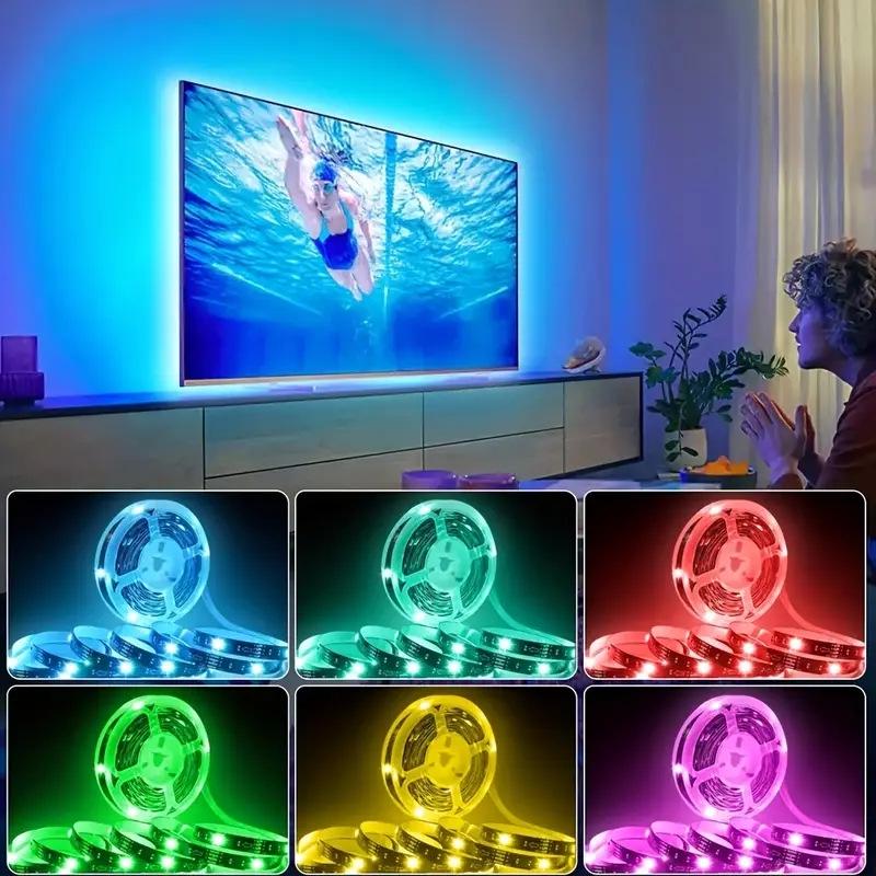 LED 5050 RGB Self-Adhesive USB Light Strip, 5V Low Voltage, Ideal for TV Background Lighting