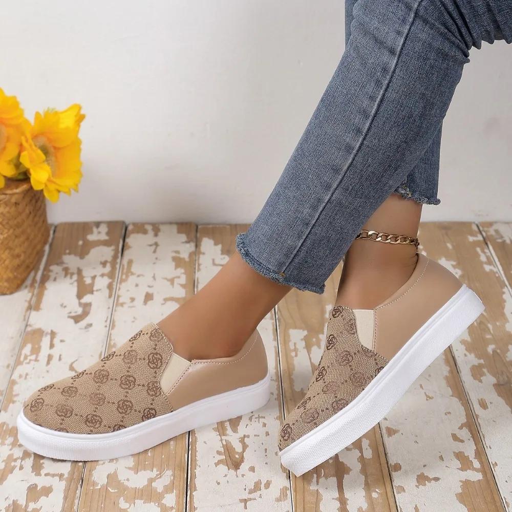 Mode 2024 Printemps Nouveaux Baskets Plates Simples Couleur Unie pour Femmes Extérieur Loisirs Marque Créateur Chaussures Vulcanisées pour Femmes Zapatos