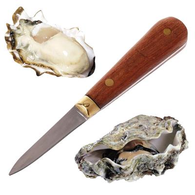 Yardımcı Ahşap Saplı İstiridye Bıçağı Keskin Kenarlı Shucker Kabuk Deniz Ürünleri Açıcı Aracı