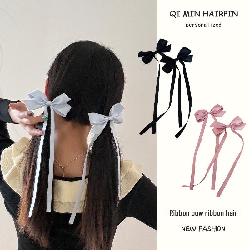 Summer Sweet Girl Ribbon Bow Hairpin - Girly Duckbill Clip