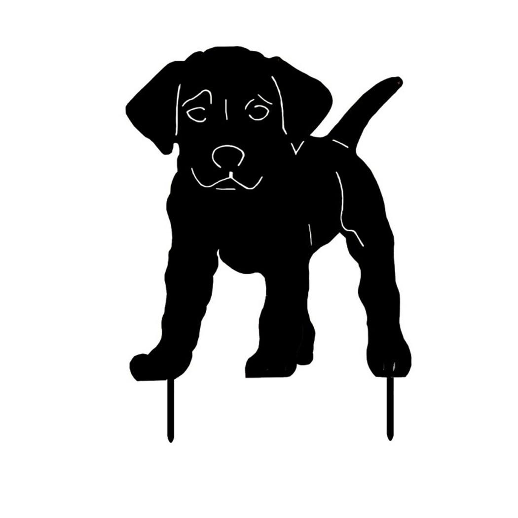 

1 шт. Акриловые садовые украшения Собака Дворовое искусство Декор для газона на заднем дворе Черный