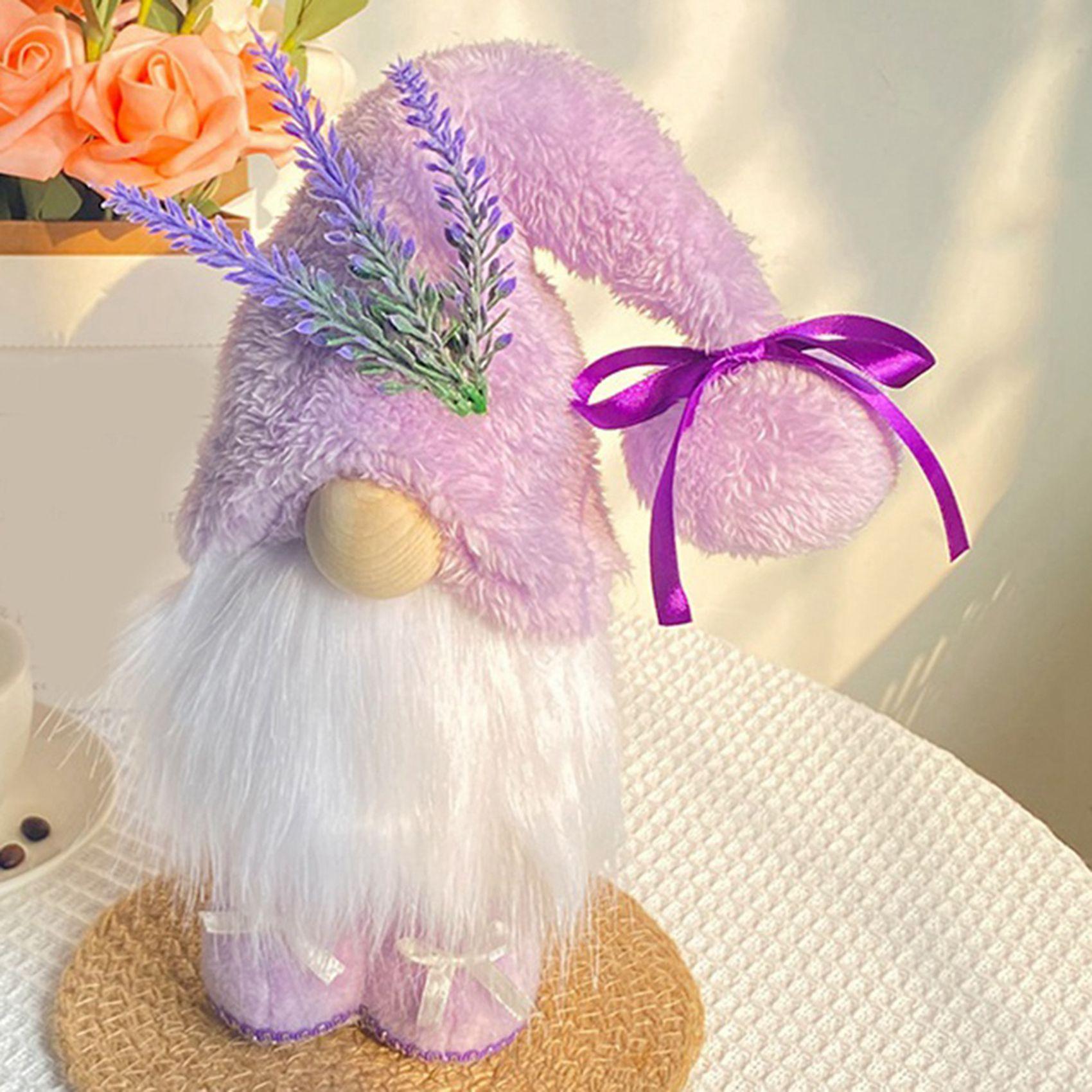 

4X Lavender Swedish Gnomes Decoration For Home Pastel Purple Spring Summer Tiered Tray Plush Decor Nordic Dwarf фиолетовый