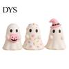 Cute Home Accessory Halloween Ghost Resin Figurine, Candy Pumpkin Witch Hat Ornament Desk Decor for Girls, Pink White Kawaii Tabletop Desktop