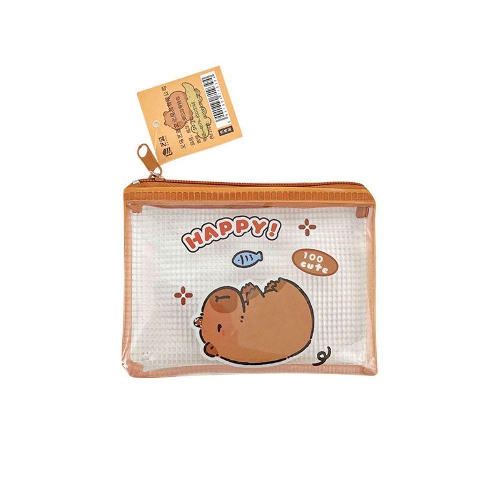 Transparent Capybara Purse Bag Cartoon Capibara Credit Card Holder Capybara Coin Purse Wallet  Girl