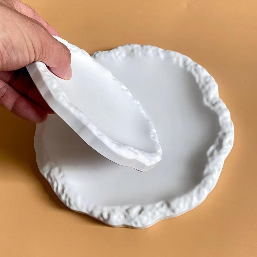 Irregular Pallet DIY Plaster Mold Tray Rock Pattern Home Storage Tray Process Casting Tool
