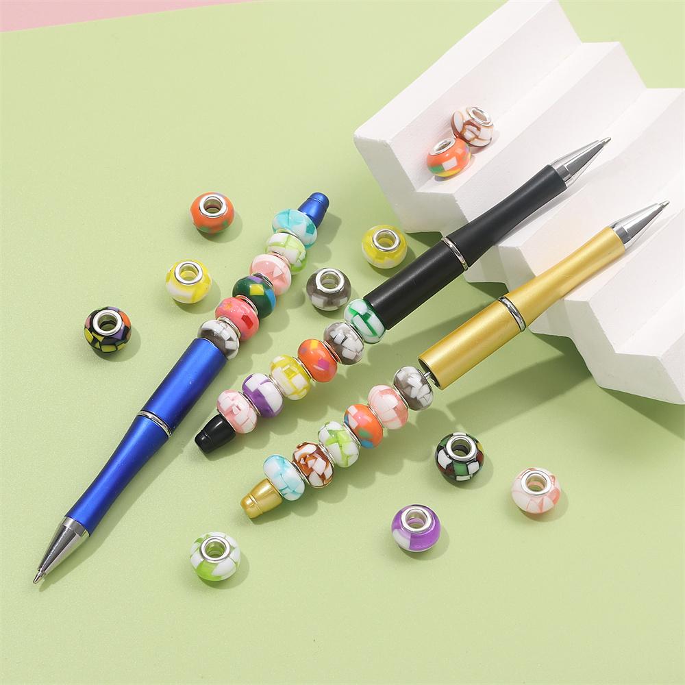 30/50/100pcs Jelly Color Mixed Garden Beads European Craft Beads Large Hole Interval Beads DIY Jewelry Bracelet Necklace Jewelry Making