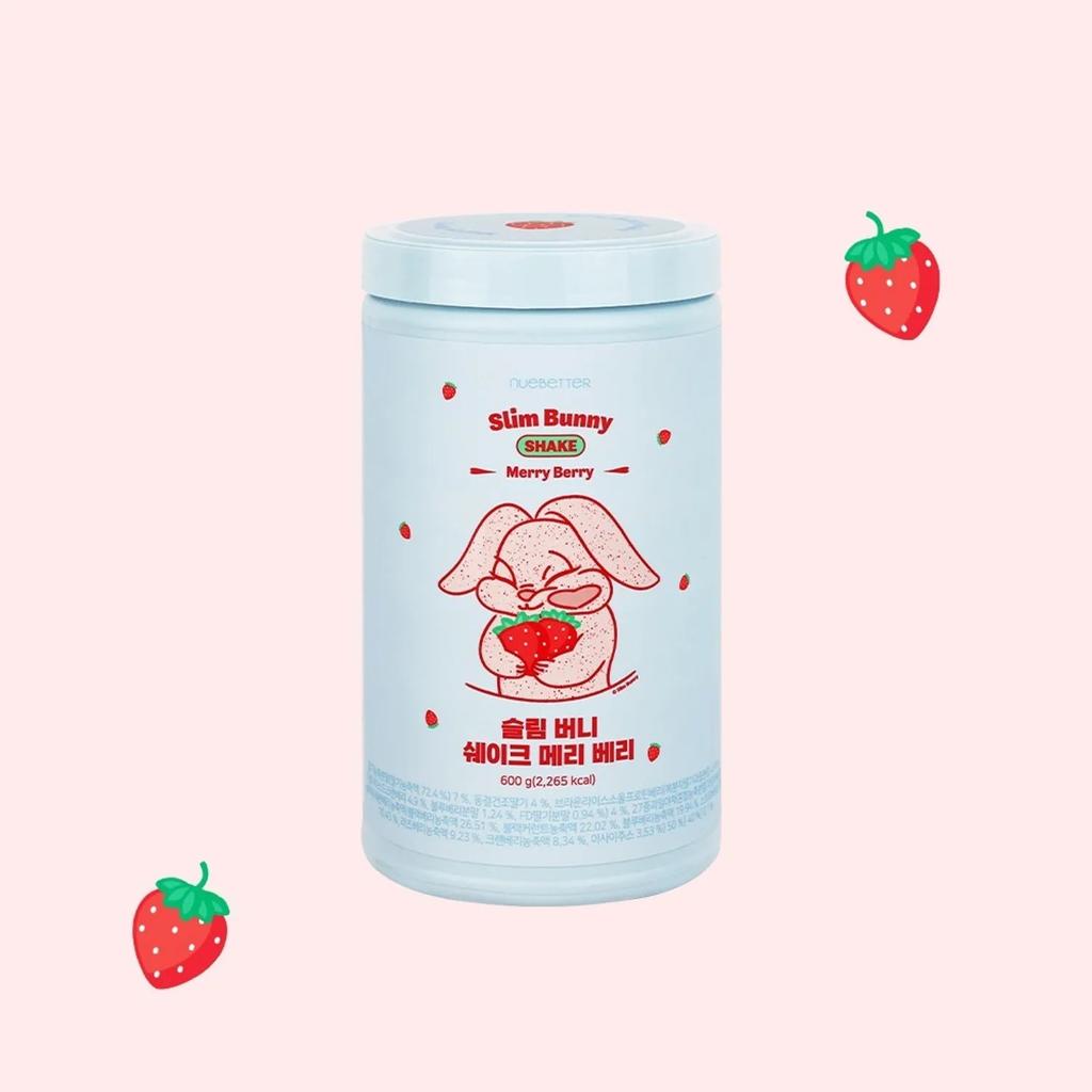 nuebetter Slim Bunny Shake Merry Berry 600g Low Sugar Meal Replacement
