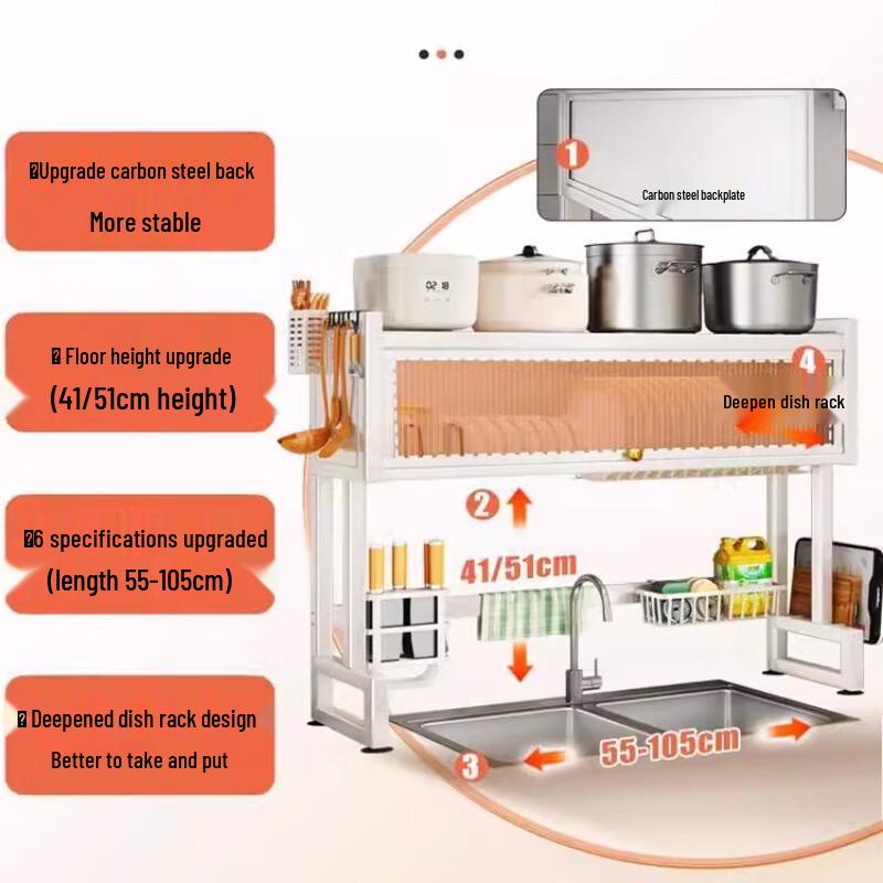 Carbon Steel Over-Sink Dish Drying Rack