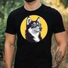 Men's T-Shirt Husky with Sunglasses Motif Cotton Size XS To 5XL