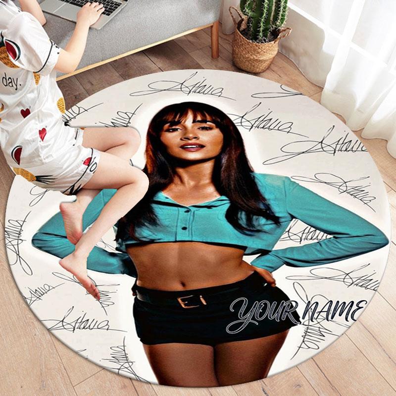 Aitana Custom Name Round Area Rug,Carpet Rug for Living Room Bedroom Sofa Playroom Decor,Non-slip Floor Mat