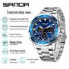 Sanda Men's Waterproof Dual Display Multi-Function Watch with Timer, Snooze, and Night Light.