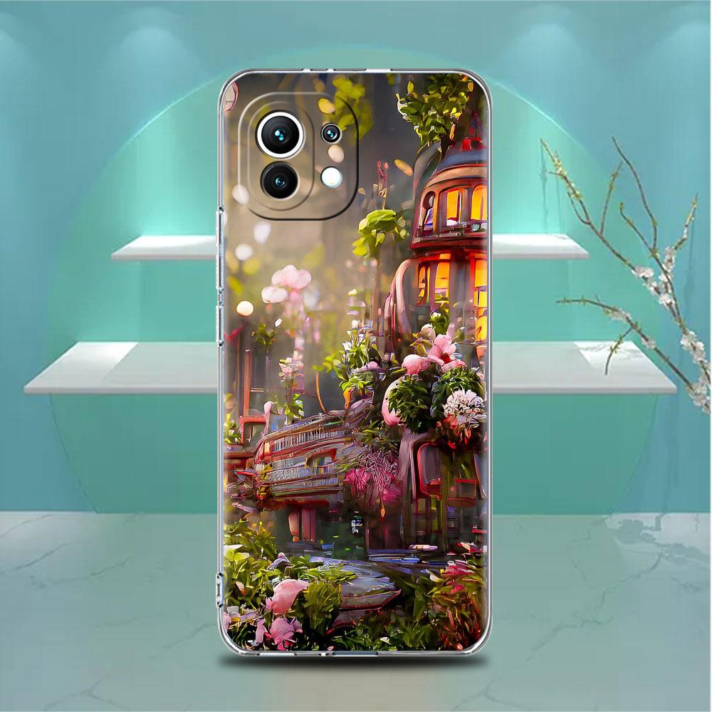 

Clear Case For Xiaomi Mi Poco X3 NFC M3 Pro F3 F1 11 Lite 12 Note 10 11T 9T Transparent Phone Cover Flower Pink Aestheticism Redmi Note 9S