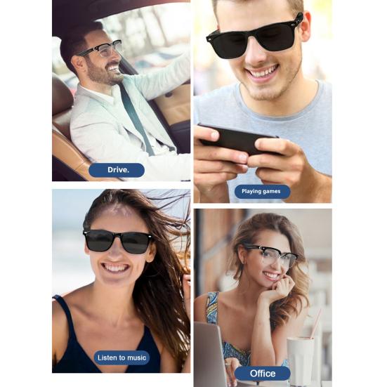 Chytré brýle Otevřené ucho Zvuk Mikrofon Reproduktor Hlasový asistent Hands-free hovory Potlačení hluku Muži Ženy Kompatibilní s Bluetooth Audio Kamera Brýle