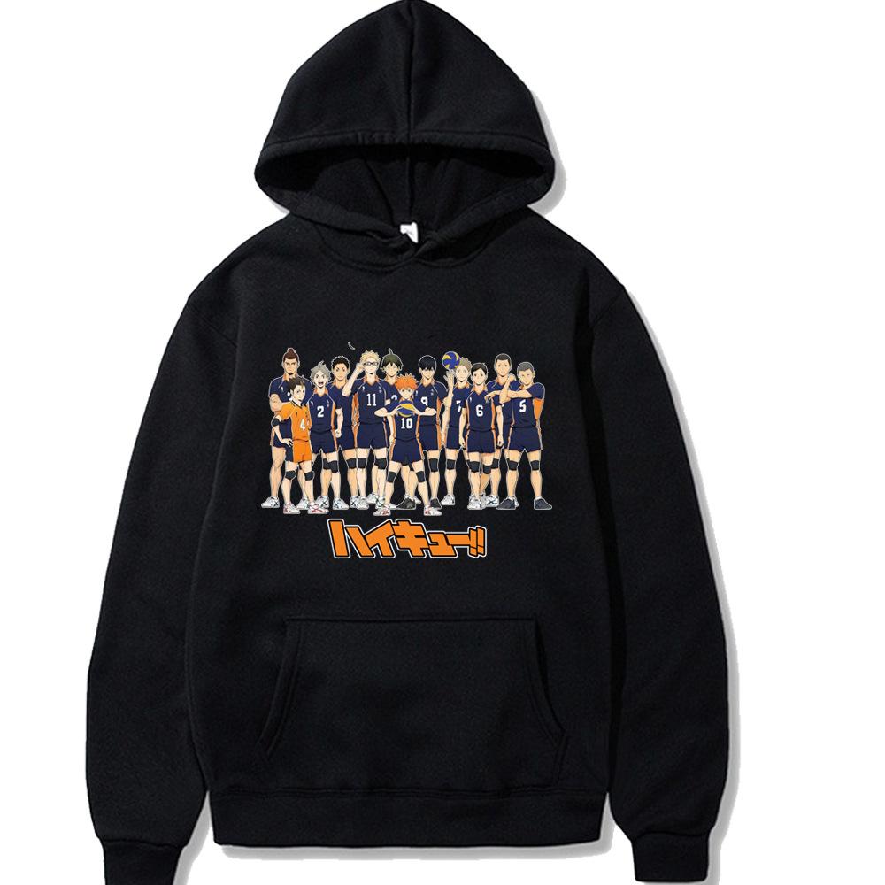 Haikyuu Anime Graphic Harajuku Hoodie Men's and Women's Harajuku Pullover Street Wear Unisex Autumn Winter Plushed