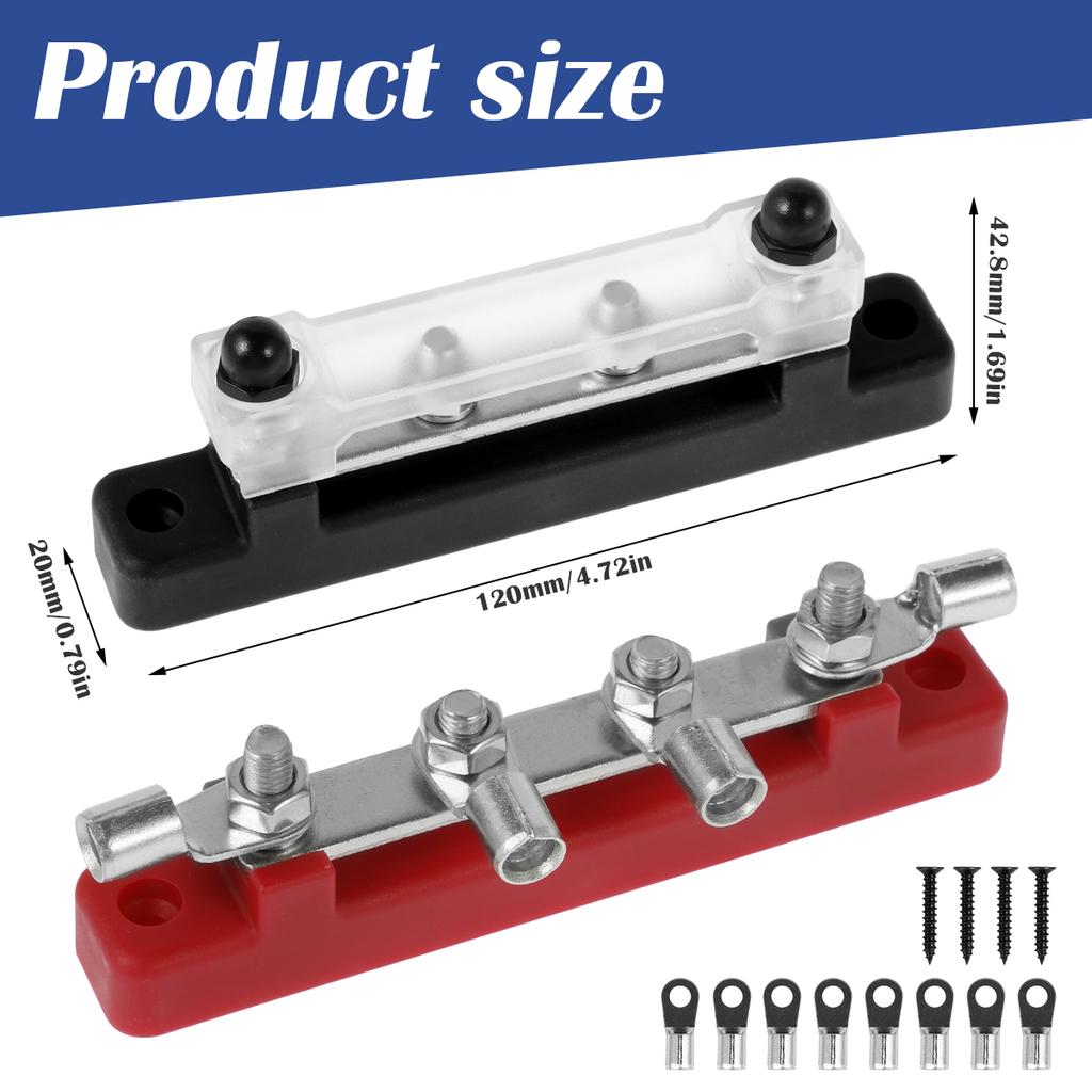 4 Way Battery Terminal Distribution Block 150A 48V Professional Power Distribution Block M6 Stable Bus Bar Distributor Block