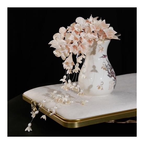 Women Hair Clip Faux Pearls Flower Decor Hairpins Wedding Parties Proms Floral Headdress Hair Accessories