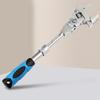 5-in-1 Adjustable Ratchet Wrench, Swivel Head Stainless Steel Tool, Extendable Rust Resistant Hand Tool for Mechanics Plumbers
