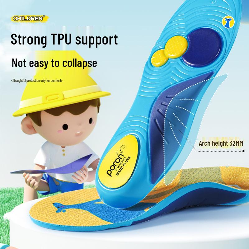 Kids' Arch Support Cushioned Insoles - Soft, Shock-Absorbing, Anti-Slip, Cuttable for Sports & Running Shoes