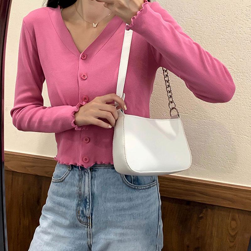 IELGY Retro Zipper One-shoulder All-match Women's bag PU Back Purple Cross-body