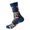 1pair Combed Cotton Fashion Hip Hop Man Woman Socks Harajuku Fruit Skateboard Oil Painting Animal Happy Socks Funny Sokken