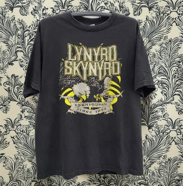 LYNYRD SKYNYRD SINCE 1974 Unisex Black Cotton T Shirt, Size S 5XL Retro Unisex