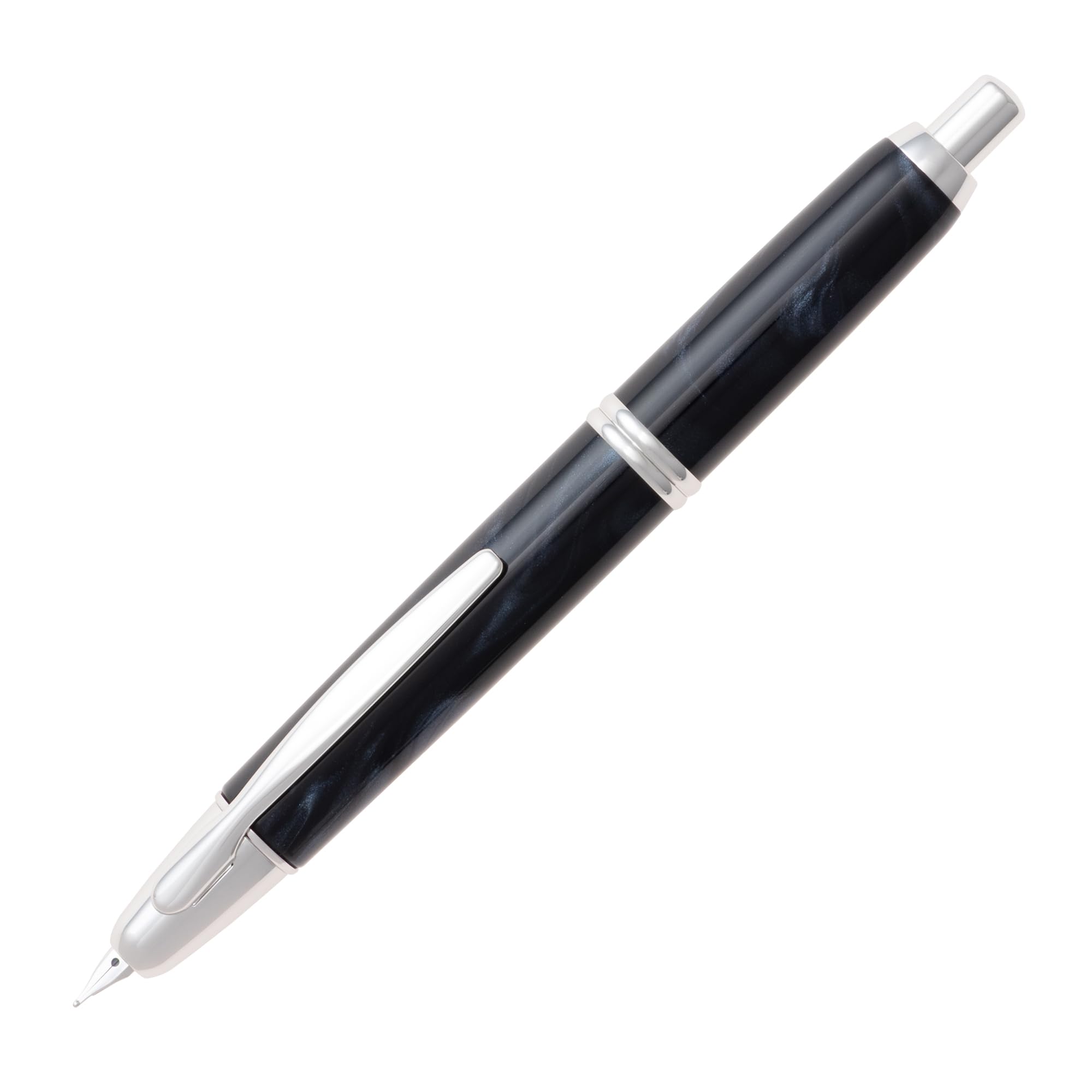PILOT Capless SE Fountain Medium Nib Marble 18K Gold Pen, (M), Black, FCSE3MRMABM, Nib.