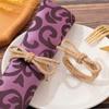 6PCS Rustic Style Party Napkin Holder Braided Napkin Buckle Elegant Bow Napkin Ring Farmhouse
